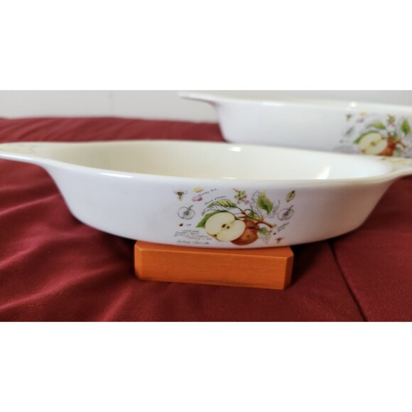 Kent Pottery Apple Oval Baking Dishes Set of 3 Fruit Collection Vintage Home Art - Picture 6 of 16